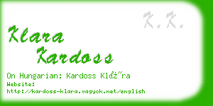 klara kardoss business card